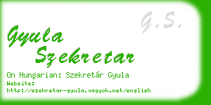 gyula szekretar business card
